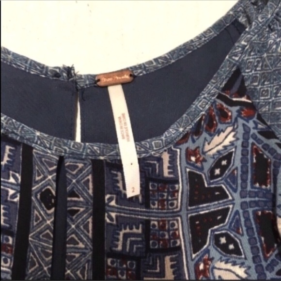 3/$50 Free People Oksana blue boho dress 2 XS - Picture 6 of 7